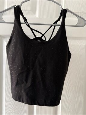 Beyond Yoga Black Sparkle Strappy Cropped Camisole